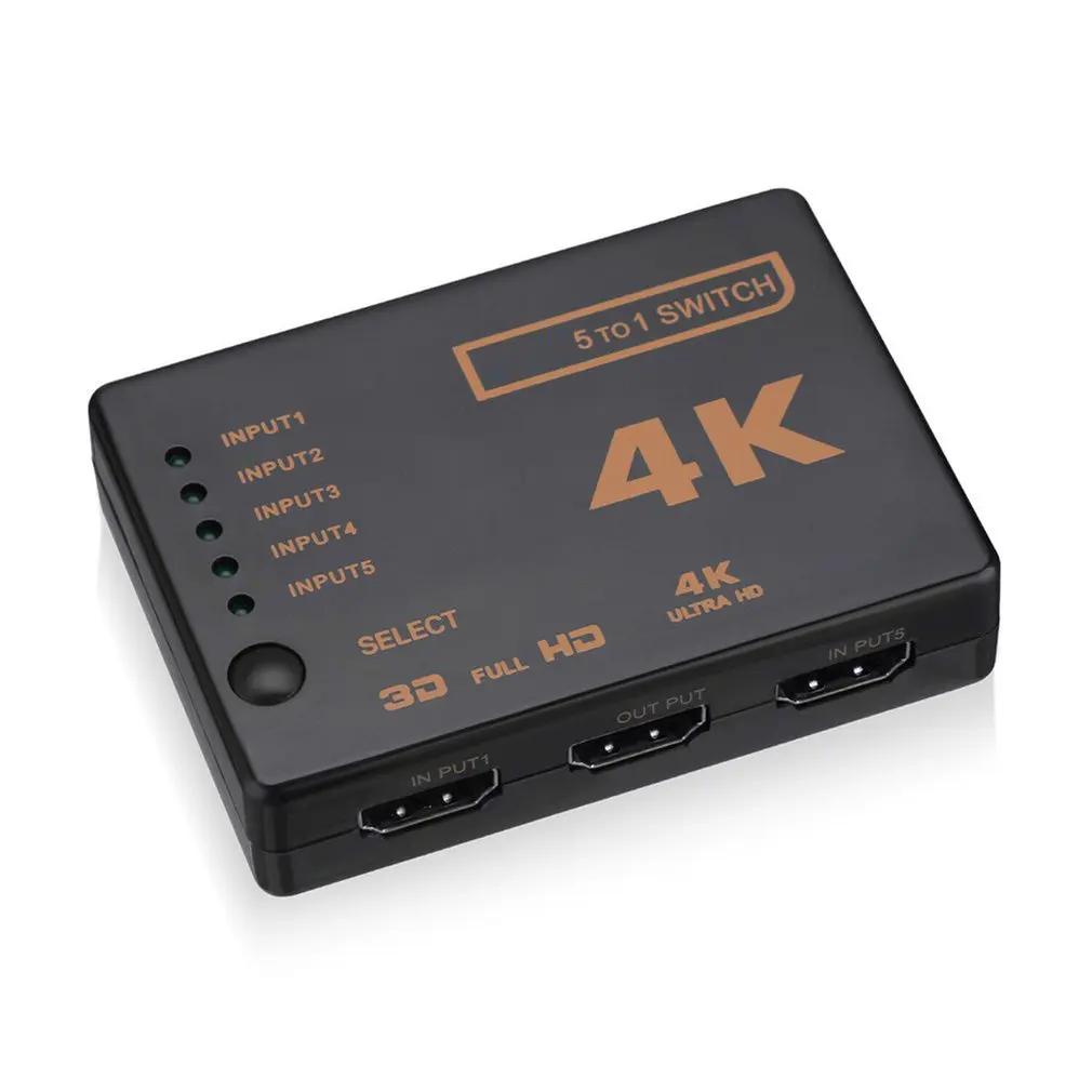 1 комплект 5 Порты и разъёмы UHD 3D 4K 1080p совместимому с HDMI Разветвитель