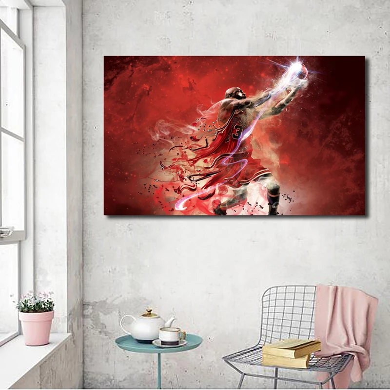 Абстрактное искусство Масляная живопись Майкл Джордан печатная на холсте