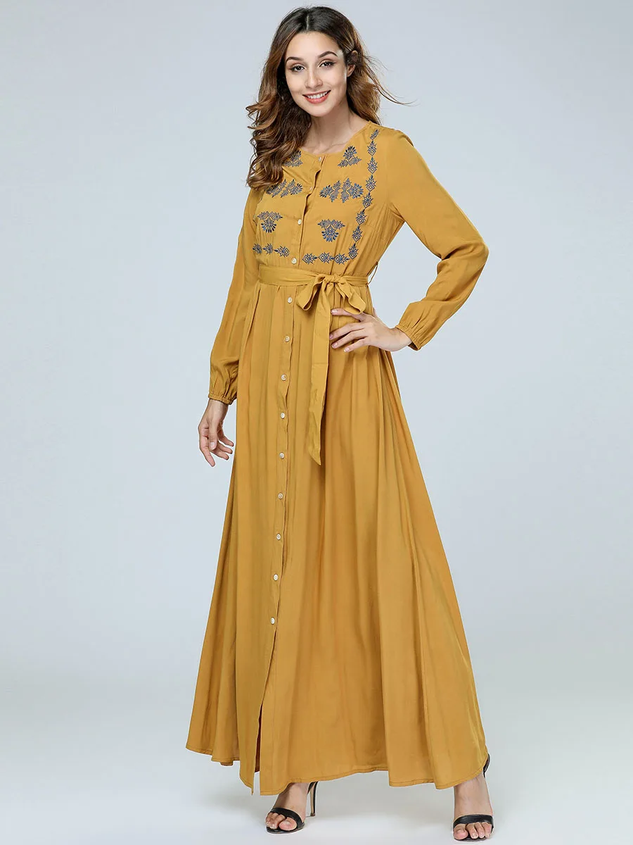 

BNSQ Plus Size Abaya Muslim Maxi Dress No Hijab Vintage Beach Party Red Modest New Design High Quality