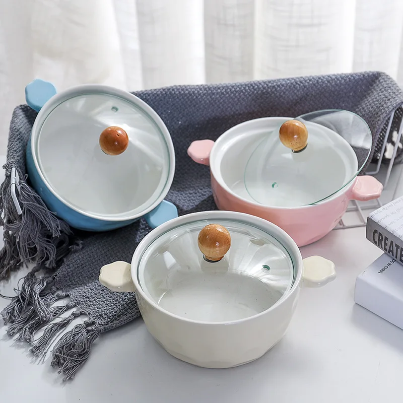 Корейская керамическая миска с тиснением для студентов и офисных работников