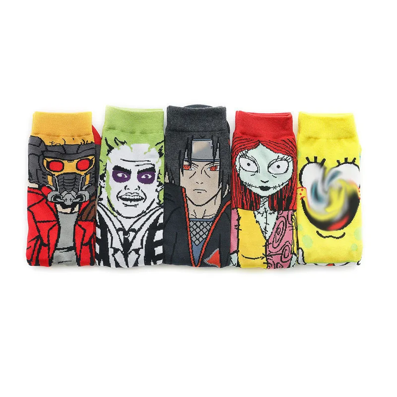 

Classical Cartoon Novelty Socks Men Sally Jack Zombie GRinch Streetwear Hip Hop Funny Calcetines Skater Dropship Wholesale