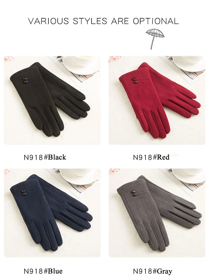 ECOBROS классические Luvas de inverno женские модные зимние перчатки для активного отдыха, спортивная теплая и бархатная перчатки для сенсорного экрана перчатки