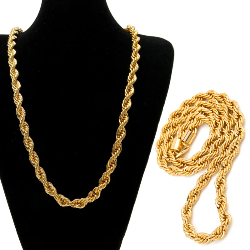 

Ожерелье из нержавеющей стали золотого цвета 4 мм, чокер в стиле хип-хоп для вечеринки, рождественский подарок для мужчин и женщин, ювелирные...