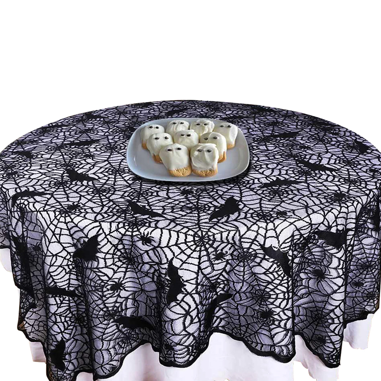 Тематическая вечеринка Хэллоуин Паутина Летучая мышь скатерть черная летучая