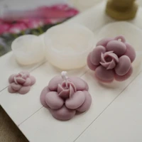 camellia homemade scented candle silicone mold handmade soap mold soap making supplies fondant cake chocolate mold plaster mold