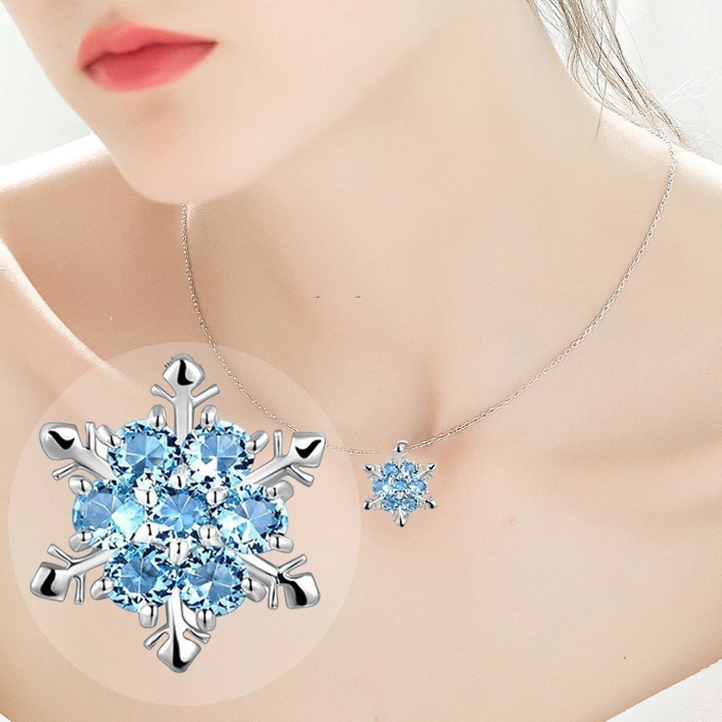 

3 Colors Fashion Temperament Girlfriend Women Birthday Charm Snowflake Necklaces