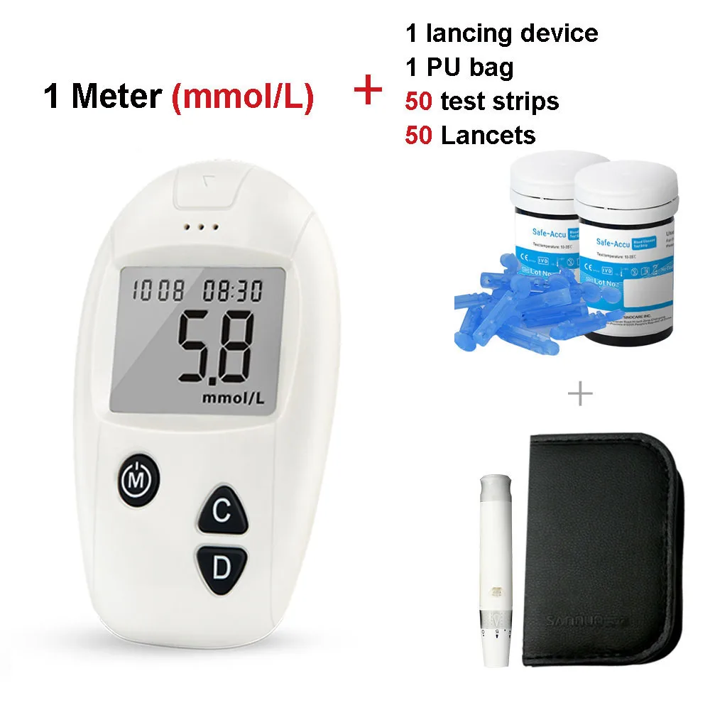 mmol L meter kitx50 Accu, глюкометр для измерения уровня сахара в& Тесты полоски и Ланцеты 50/100 шт комплект глюкометра для диабетиков измеритель уровня сахара в крови для диабетиков Тесты er - Цвет: mmol L meter kitx50