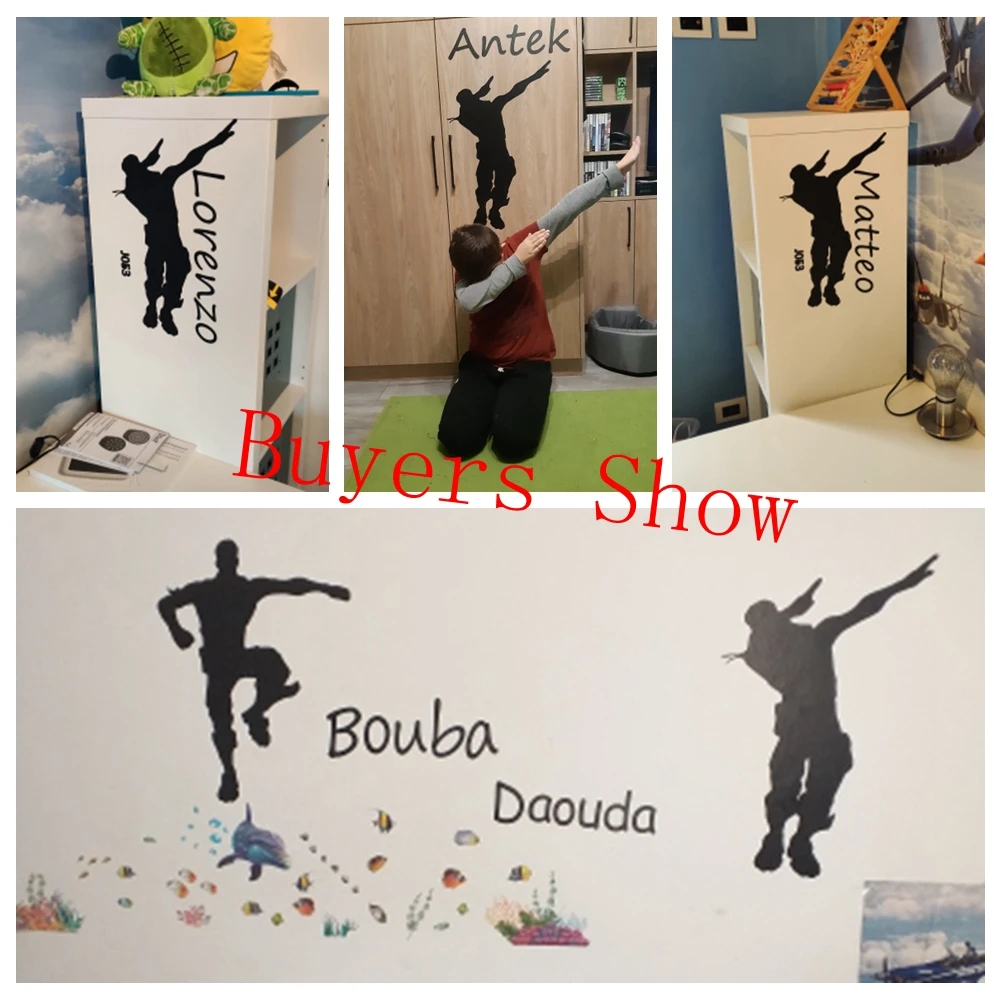 Персонализированная виниловая наклейка на стену с именем заказ для геймера Battle