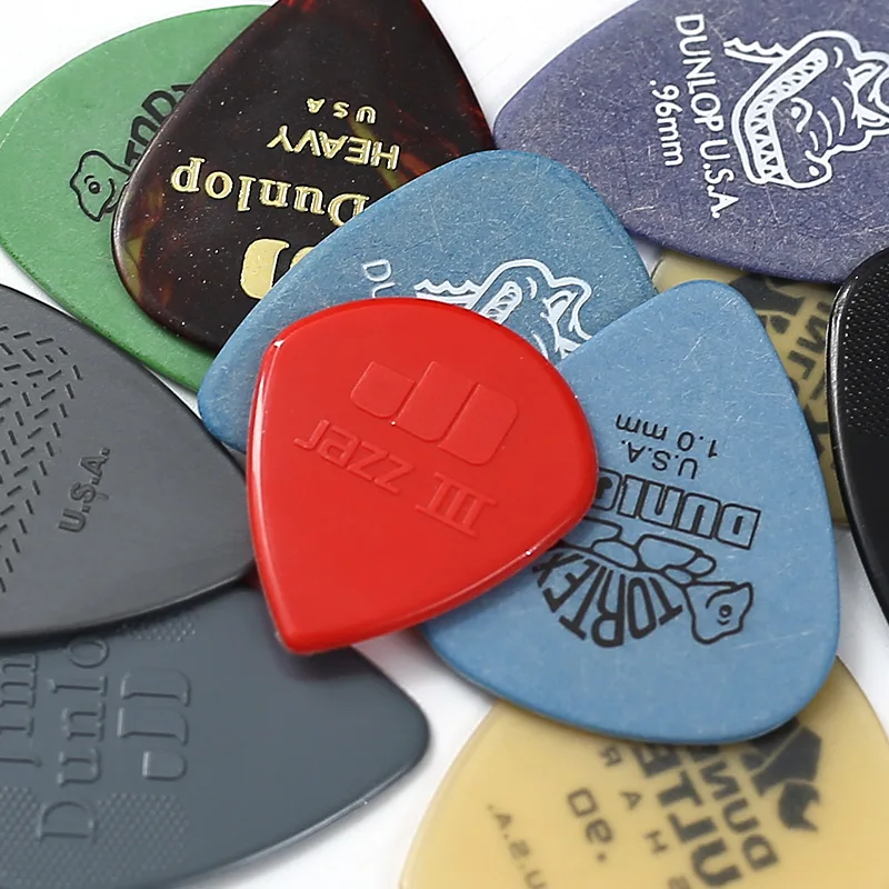 12 teilesatz original dunlop neue akustische gitarre picks plektrum nylon celluloid elektro glatte gitarre pick zubehör free global shipping
