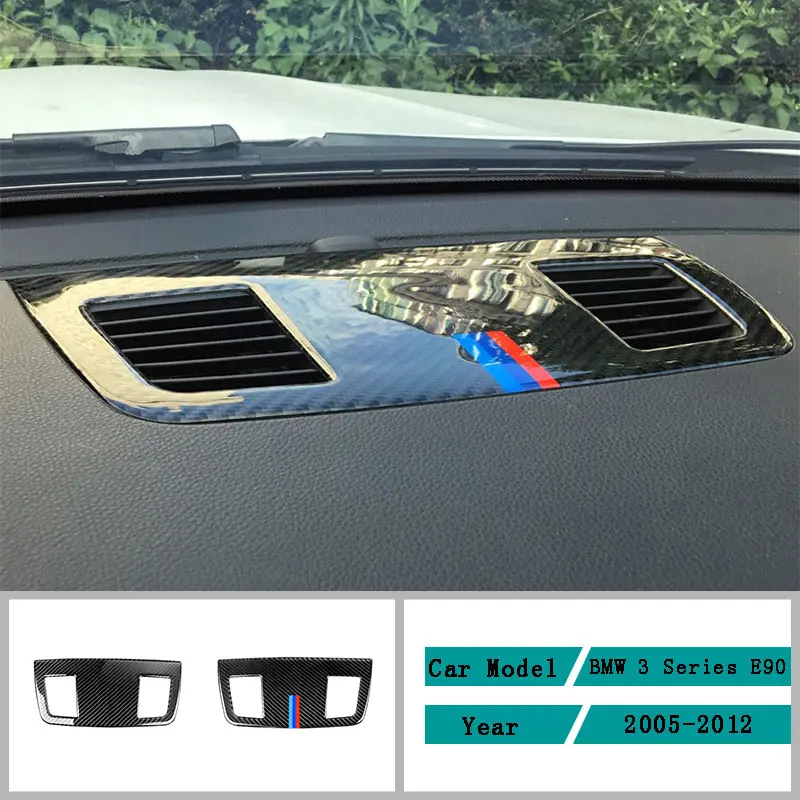 

Carbon Fiber Car Accessories Interior Dashboard Panel Air Outlet Decoration Cover Trim Stickers For BMW 3 Series E90 2005-2012