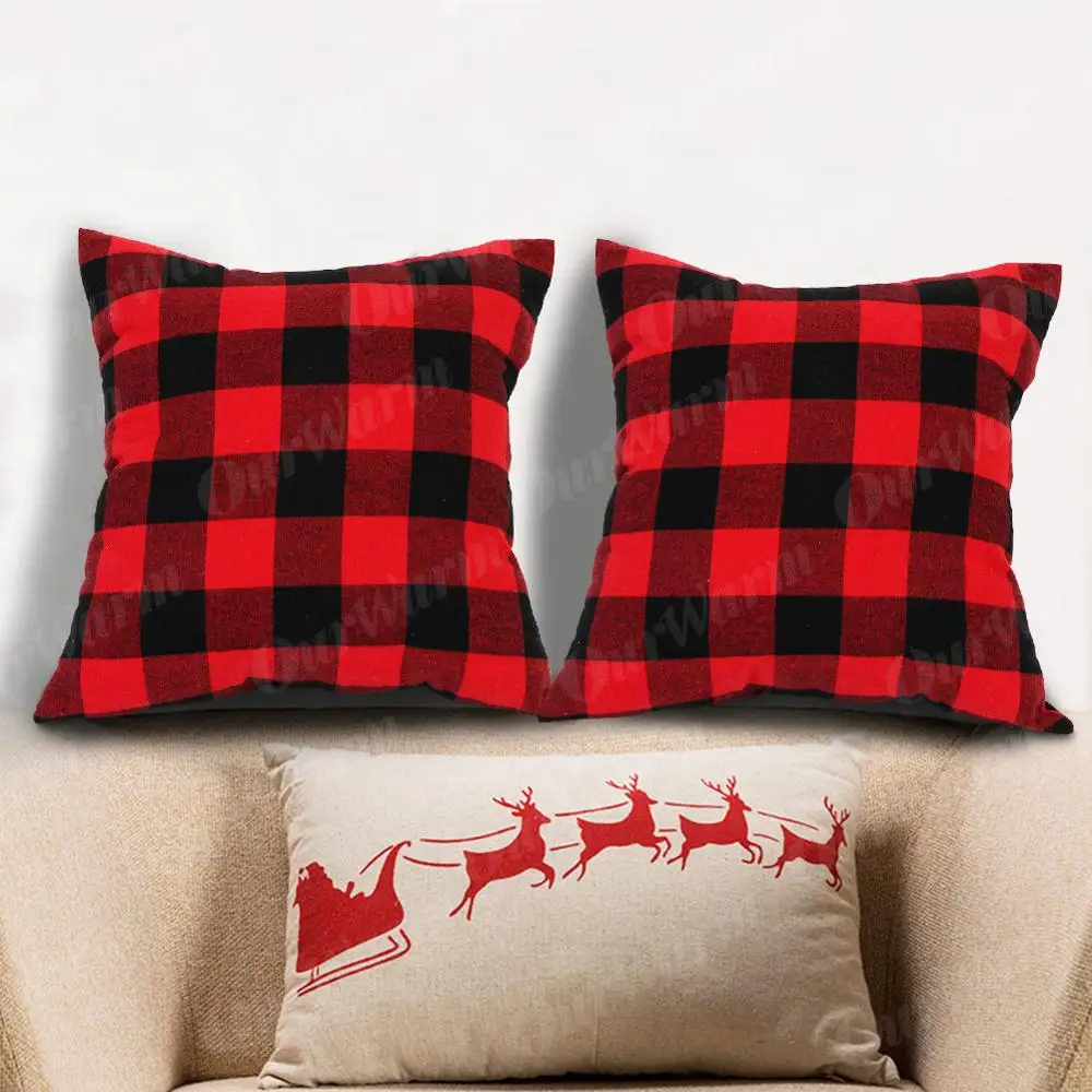 Наволочки из хлопка в стиле буйвола OurWarm рождественские декоративные наволочки