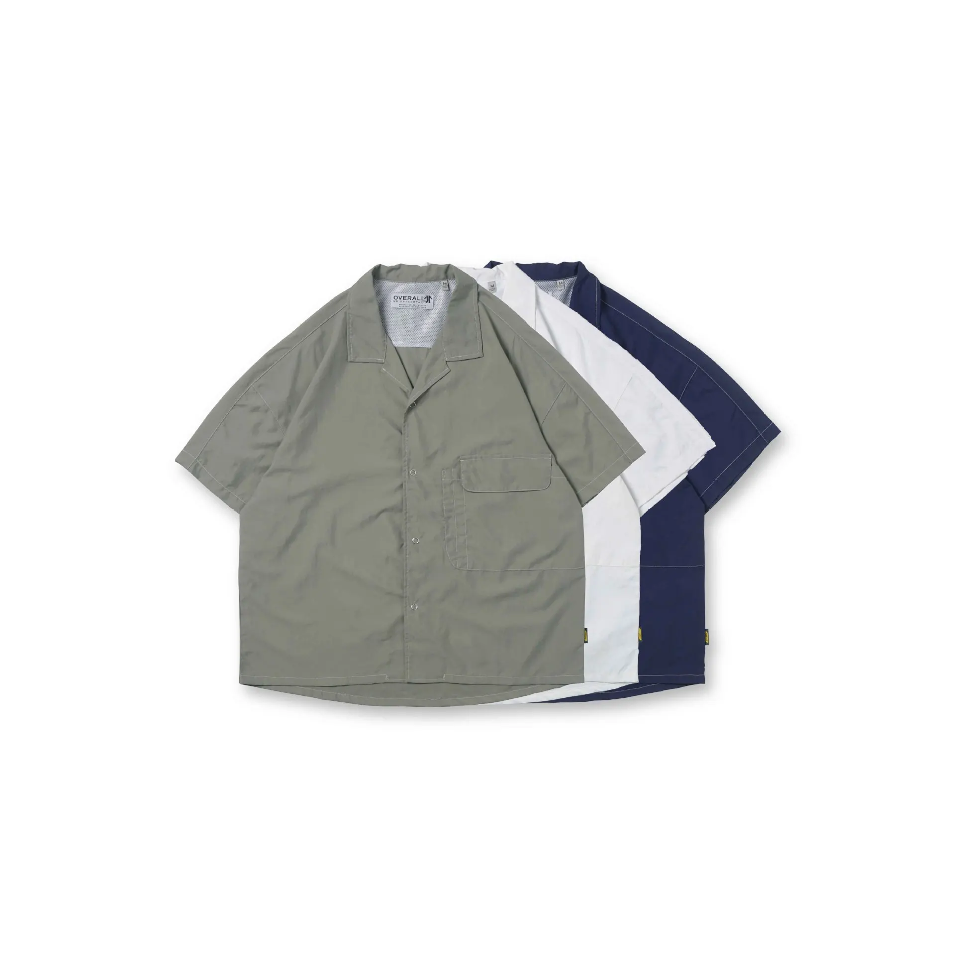 

Men's 2021 spring and summer new Guochao AMI Khaki tooling men's loose short sleeve shirt 323