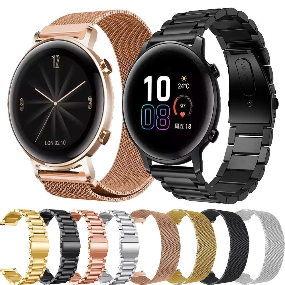 

Ремешок из нержавеющей стали для Huawei watch GT2 42 мм, браслет для часов Honor magic 2 42/ES, умные аксессуары, быстрая установка, 20 мм