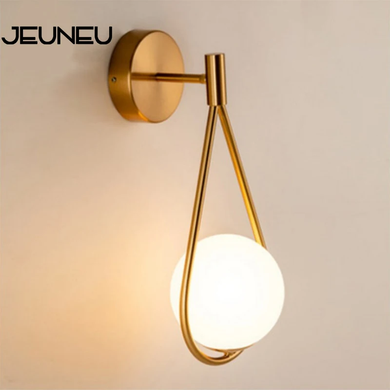 Скандинавский современный минималистичный настенный светильник стеклянный для