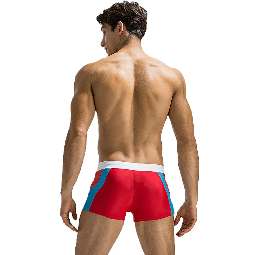 Мужские быстросохнущие трусы для плавания эластичные боксеры с квадратными