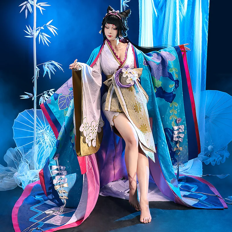 COSMART игра Onmyoji SP Ka Cyou Fuu Ge Tsu Huaniaojuan кимоно платье Косплей Костюм Хэллоуин костюм для
