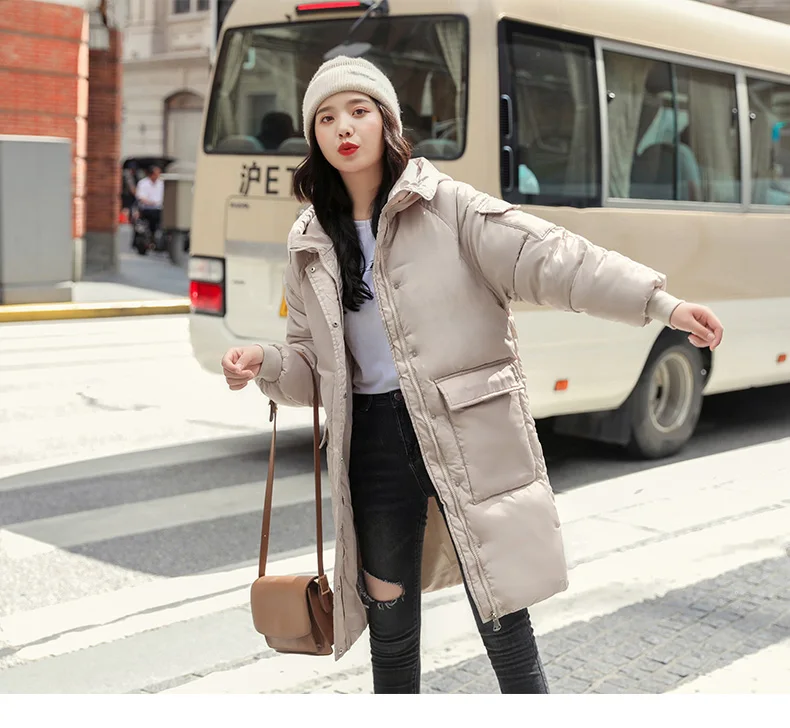 Long Parkas Female Women Winter Coat Thick Warm Cotton Hooded Basic Jacket Womens Winter Outerwear chaqueta mujer