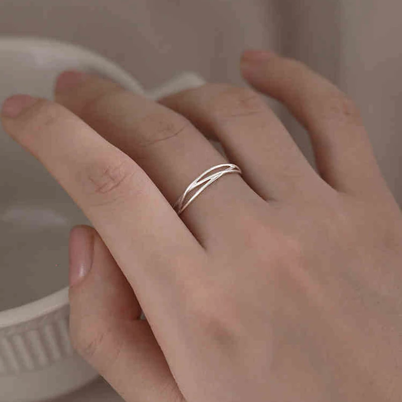 

Женское многослойное кольцо из серебра 925 пробы с изменяемым размером