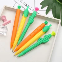 2pcs cute cactus carrot corn mechanical pencils kawaii stationery 0 50 7mm automatic pencil school office press pens kids gifts