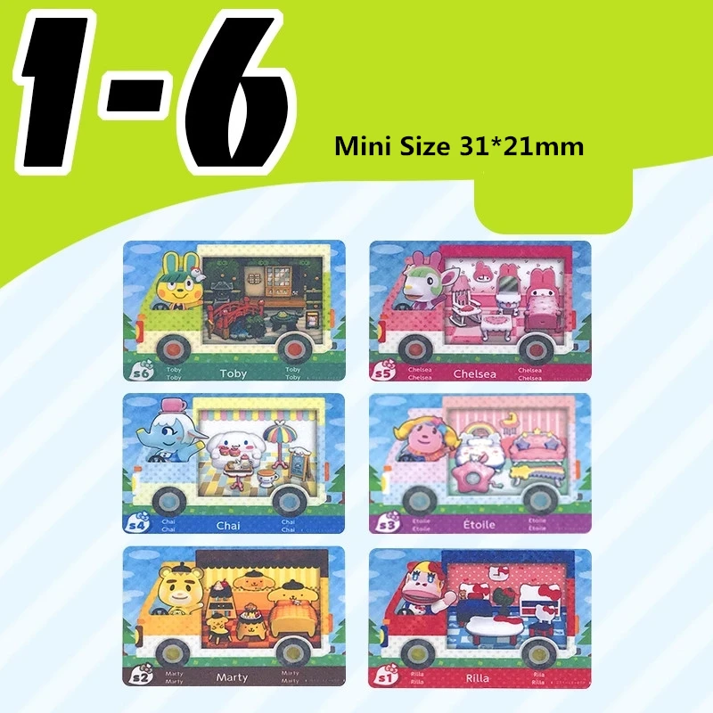 

Sanrxo X New S1-S6 Animal Croxxing Card Welcome Animal RV Car Card Amxxbo NFC For Switch Game Toile Toby Chelsea 31mmx21mm