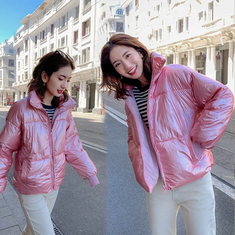 Новая блестящая женская Куртка парка 2019 зимняя куртка модная ветрозащитная