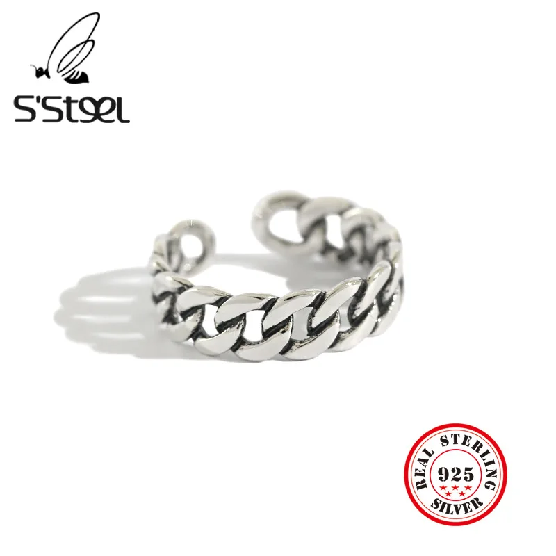 Женское серебряное кольцо 925 пробы винтажное корейское с изменяемым размером