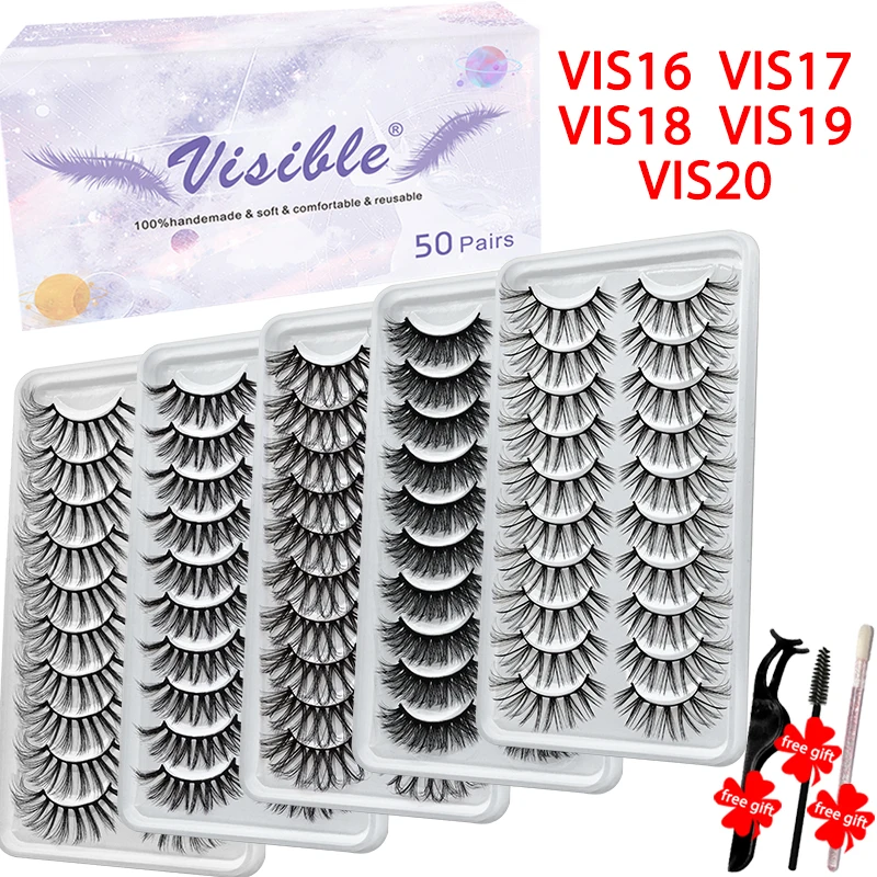 Видимые ресницы из 3D норки 50 пар оптовая продажа натуральные длинные ручной