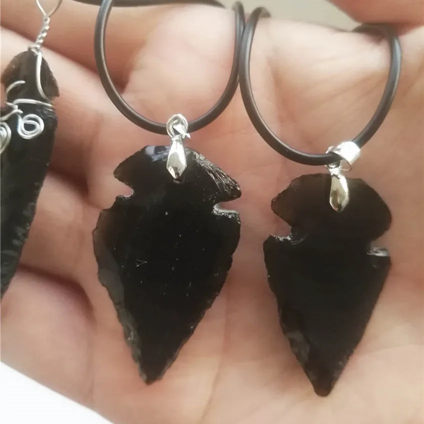 Мужской в панк стиле рок сырья черный обсидиан подвески Шарм для мужчин
