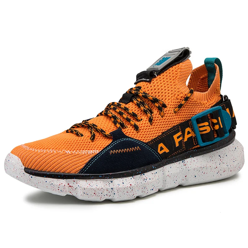 orange 777 JUNSRM/модная повседневная мужская обувь; коллекция года; сезон осень; Новинка; мужские кроссовки; бренд zapatillas; уличная нескользящая обувь для бега; tenis masculino - Цвет: orange 777