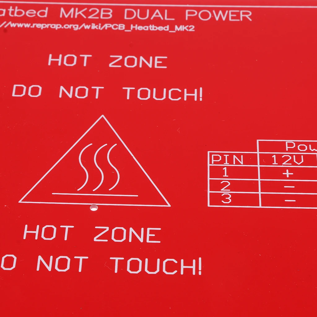 

1Pcs MK2B Heat Bed 3D Printer Kit Dual Power PCB HeatBed 12/24V Red