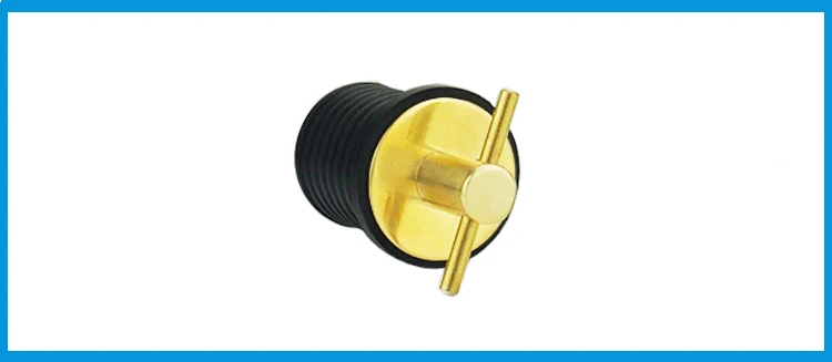 

IBST LIFE Rubber Brass T-Handle TWIST-IN Hull Livewell Boat Drain Plug Boat bilge transom seawall baitwell