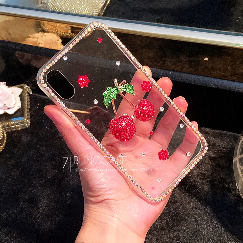 Чехол со стразами для LG G5 G6 G7 G8 G8S ThinQ Q7 Q6 Q8 V30 V40 V50 Q Stylo K40 Cherry Стразы чехол | Мобильные