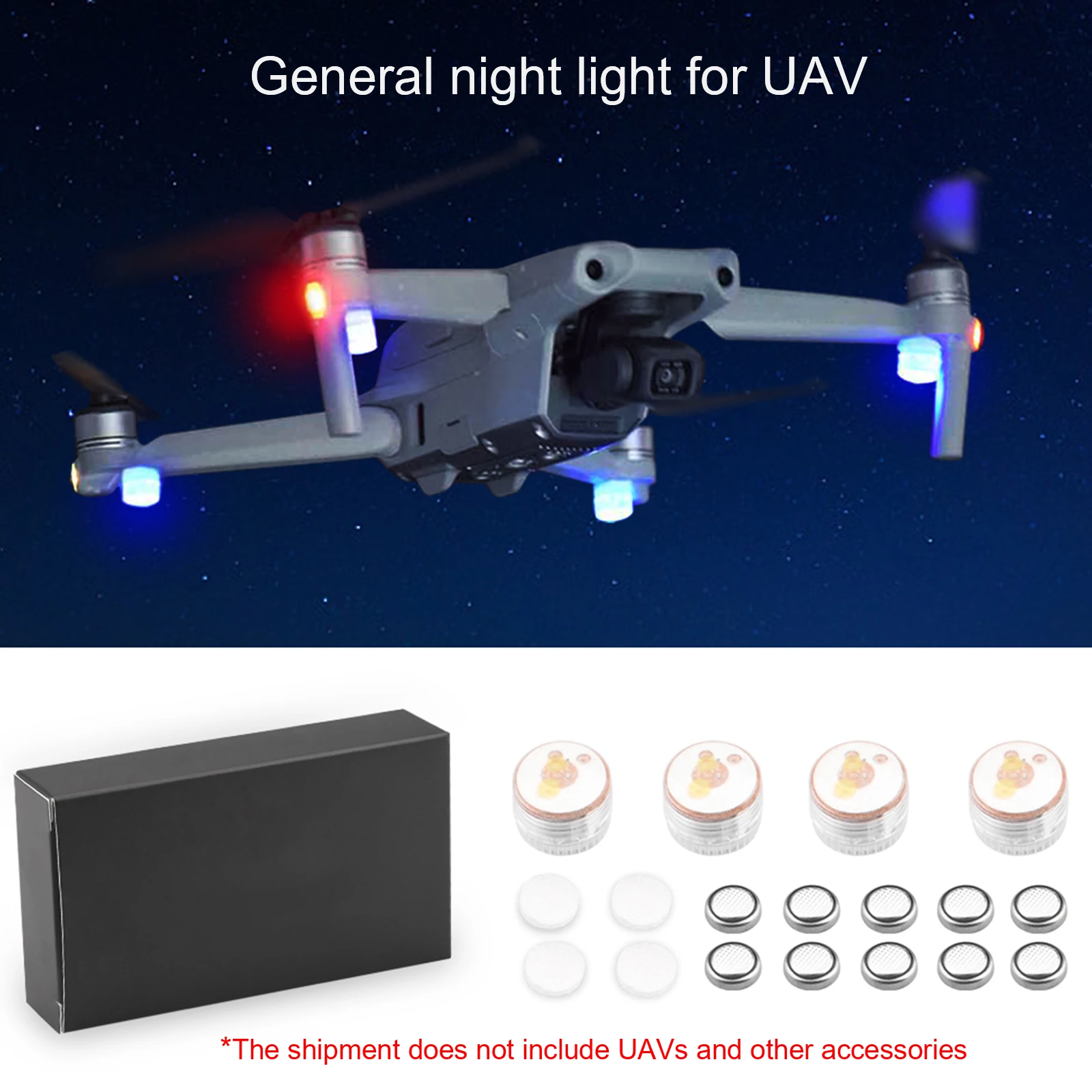 Mini Drone Compact and light weight Night Flight Strobe Lamp LED with battery Signal Flash Light For DJI Mavic Air 2 | Электроника