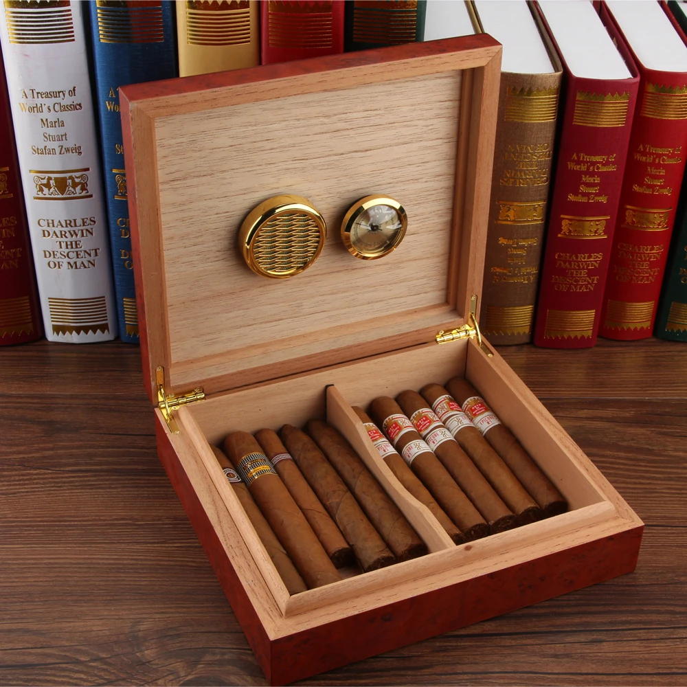 

Кедровый дорожный хьюмидор, коробка для сигар, портативный чехол для сигар с искусственной сигарой, коробка для сигар, коробка для сигар COHIBA