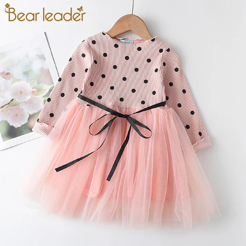 Bear Leader-vestidos de princesa para ni&ntilde;a, trajes de corona para ni&ntilde;a, lentejuelas de malla con traje de fiesta, ropa para ni&ntilde;o de primavera y oto&ntilde;o, novedad de 2022-2