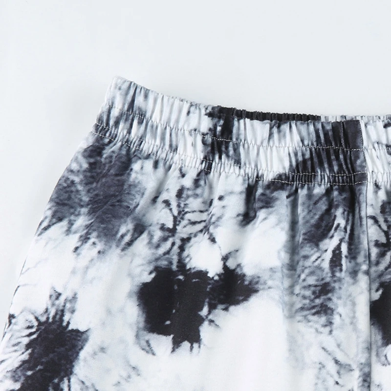 

Women High Waist Baggy Jogger Pants Black White Tie-Dye Letters Printed Loose Sweatpants Harajuku Casual Running Harem Trousers