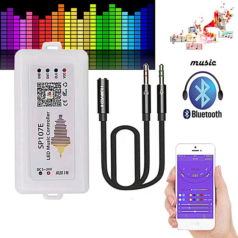 WIFI RGB SP107E Pixel IC SPI музыкальный Bluetooth контроллер для WS2812 SK6812 SK9822 RGBW APA102 LPD8806 полоса DC5