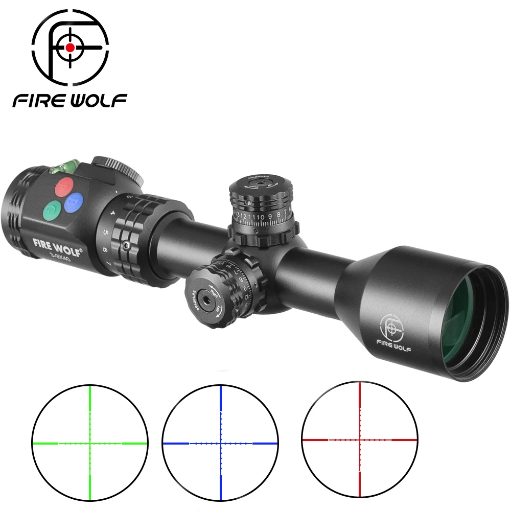 Тактический прицел FIREWOLF 3 9X40 оптический с RGB кнопками и перекрестной точкой