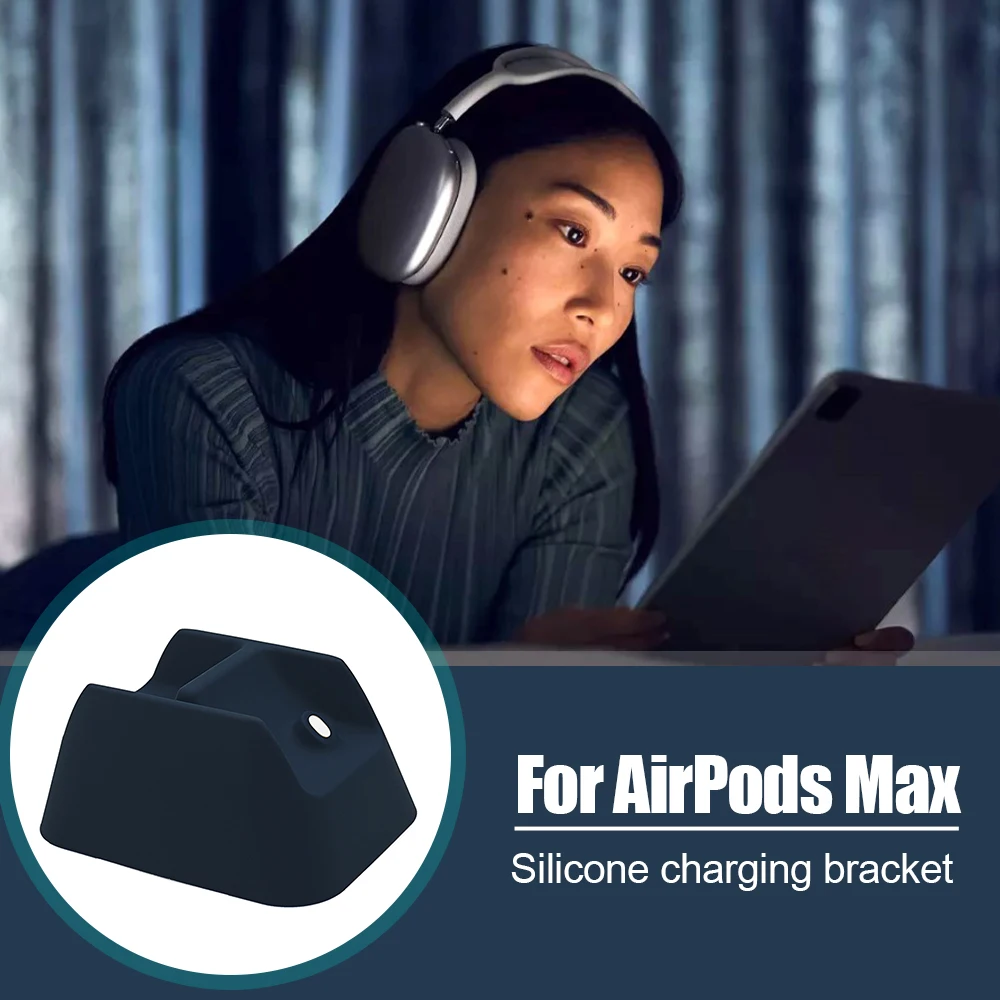 

Silicone Charging Stand Dock Station Holder with Charging Hole for AirPods Max Bluetooth Headset Charging Accessories
