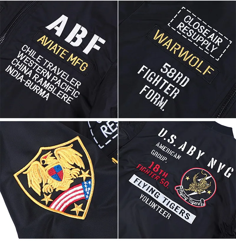 

Tough guy Men Bomber Jacket Spring Autumn Military Motorcycle Ma-1 Flight Jacket Pilot Air Force Flying Jackets Baseball Uniform