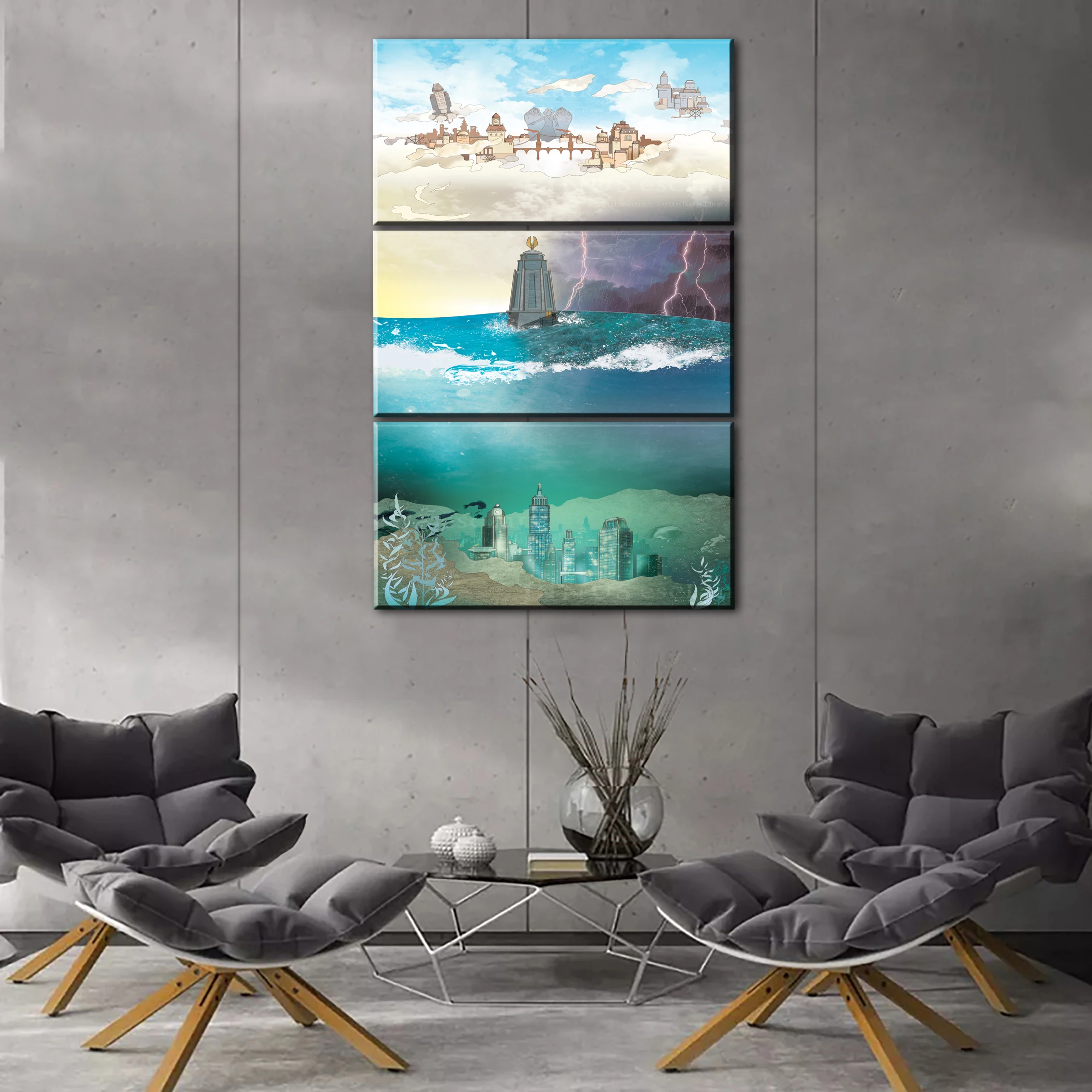 Картины в стиле стимпанк HD Фэнтези 3 шт. | Дом и сад