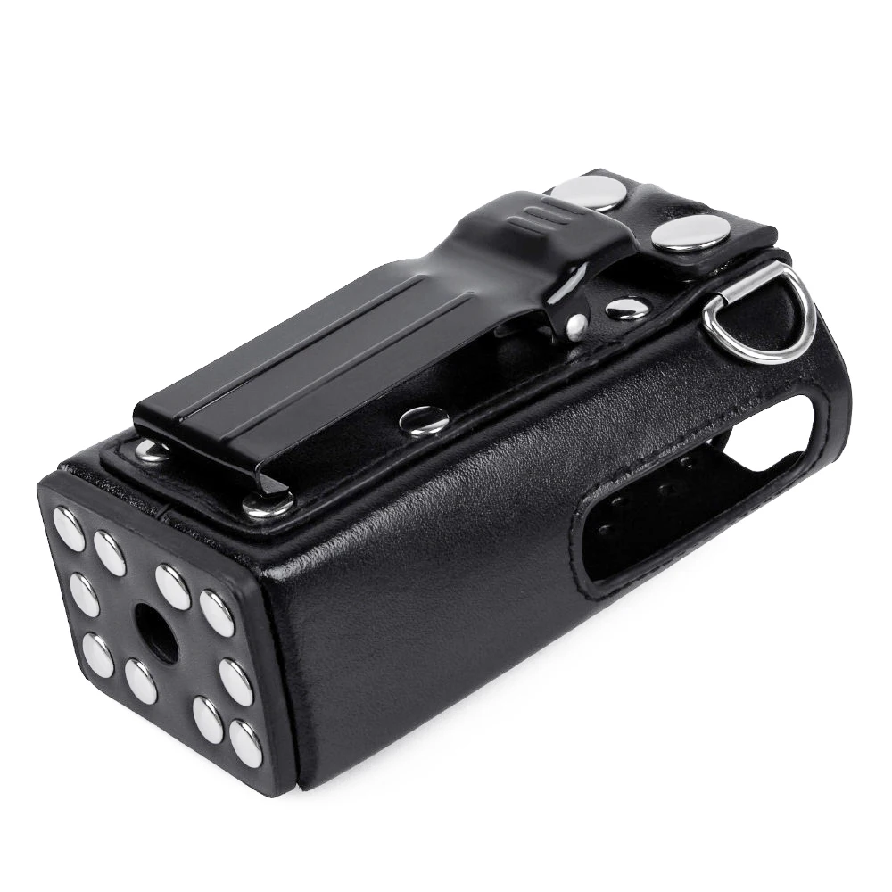 

Leather case shoulder holder bag for motorola gp328,gp340,gp380,gp3188,ep450,ht750 etc portable walkie talkie black color