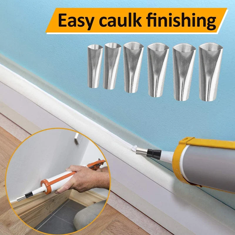 

Perfect Caulking Finisher Kit 14Pcs Caulk Nozzle Applicator Reusable Caulking Finishing Tool HVR88