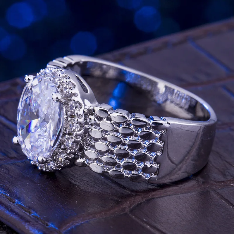 925 anillos серебряное модное изысканное инкрустированное верхнее циркониевое