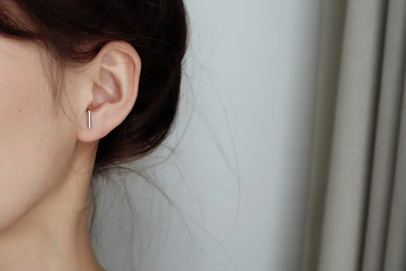 

Simple 925 Sterling Silver Stud Earrings For Women Party Jewelry Female pendientes eh161