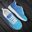Кроссовки HYCOOL унисекс сетчатые, Спортивная Уличная обувь для тенниса и бега, с принтом бумеранга, темно-синие, в стиле Харадзюку