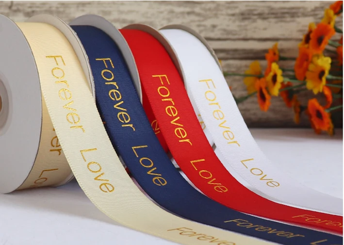 Высококачественная 25 мм атласная лента с золотым краем для подарочной коробки