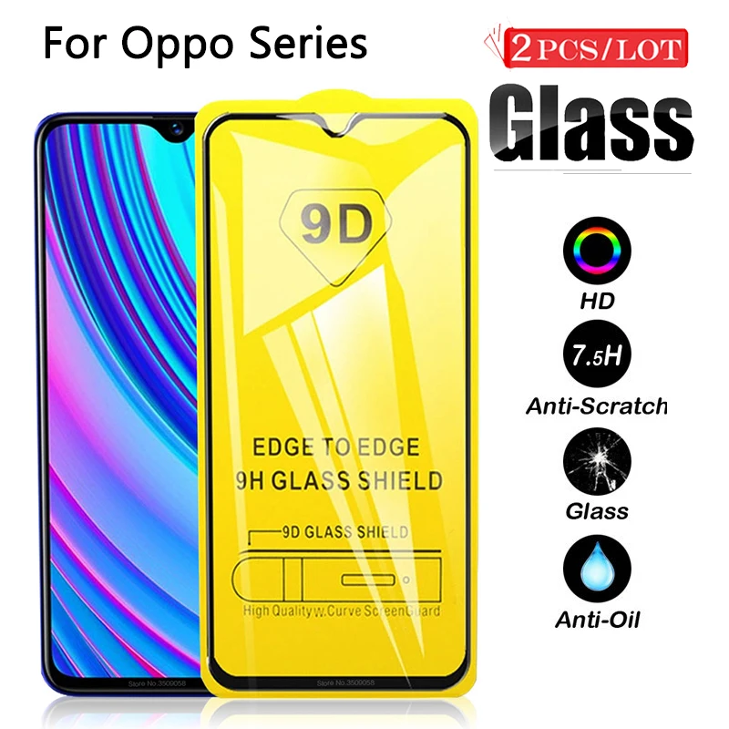 2 шт. 9D Защитное стекло для Oppo Realme 1 3 F1s F5 F7 F9 Pro F11 F11Pro R15 A37 полное покрытие клейкая