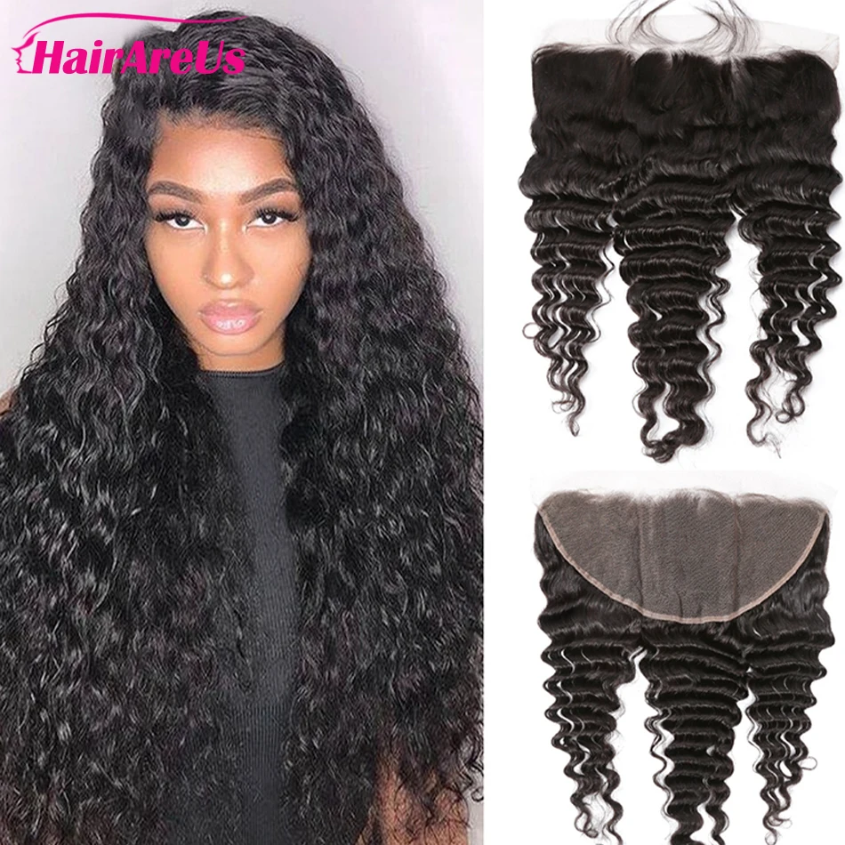 

22 Inch Deep Wave Closure With Baby Hair 13x4 Lace Frontal Closure For Women Natural Hairline Closure Only Remy