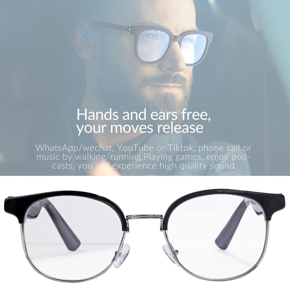 저렴한 CSR5.0 오픈 이어 안경 헤드폰 스마트 블루투스 방수 선글라스 헤드셋 IP66 지능형 안경